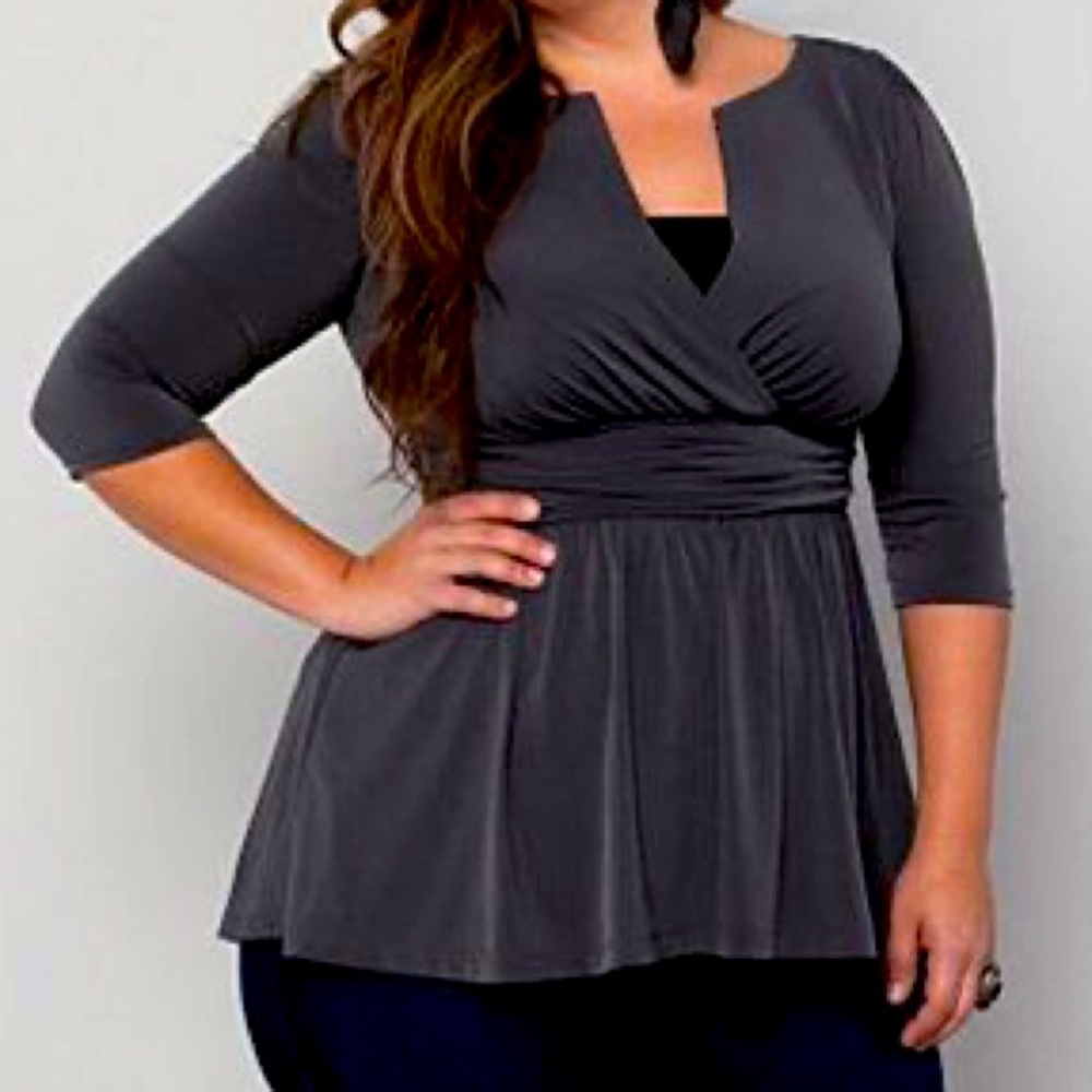 Flattering grey peplum shirt